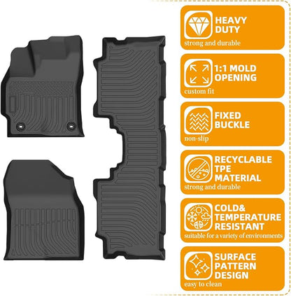Floor Mats for Toyota Prius 2004-2006 2007 2008, 2005 2009 Prius Floor Mats, NOT Hybrid, NOT for Prius c & Prius v, 2nd Gen Prius TPE Non-Slip Waterproof 1st & 2nd Row