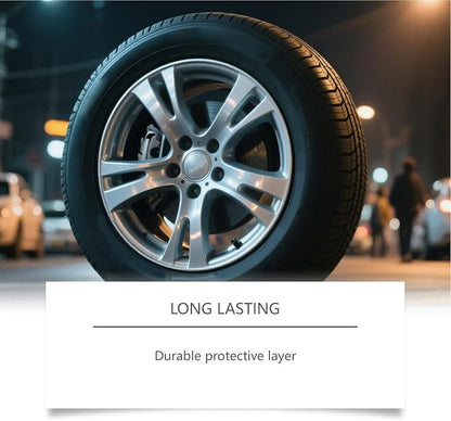 Automotive Wheel Coating – Fast Acting Formula, Protective Gloss Layer, Included Application Sponge, Trim Restorer Cream | Use for SUV Sedan RV Truck Trailer Pickup Vehicle Maintenance