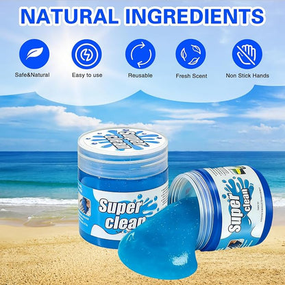 2-Pack Car Cleaning Gel, Universal Interior Detailing Putty Slime, Dust Remover for Car Vents, Dashboard & Keyboard, Ideal Gift for Men & Women