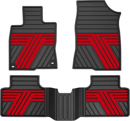 Floor Mats Fit for Honda Civic Sedan 2016-2021 & Hatchback 2017-2021 & Coupe 2016-2020, All Weather Custom Fit Anti-Slip Car Mats for Civic, 1st & 2nd Row, Black & Red