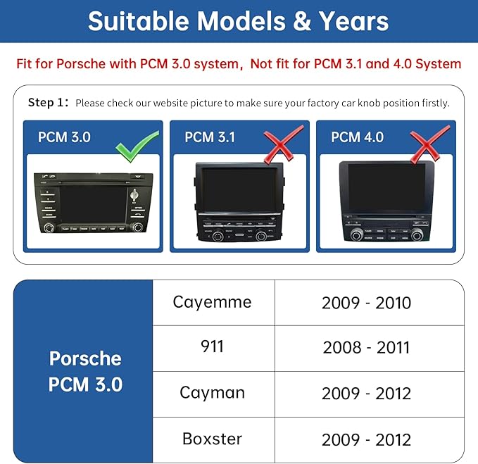 Road Top Wireless CarPlay Interface Decoder for Porsche PCM 3.0 (2008–2012) | CarPlay Retrofit Kit Compatible with Cayenne 911 Cayman Boxster, Support Wireless Carplay, Android Auto, Mirrorlink