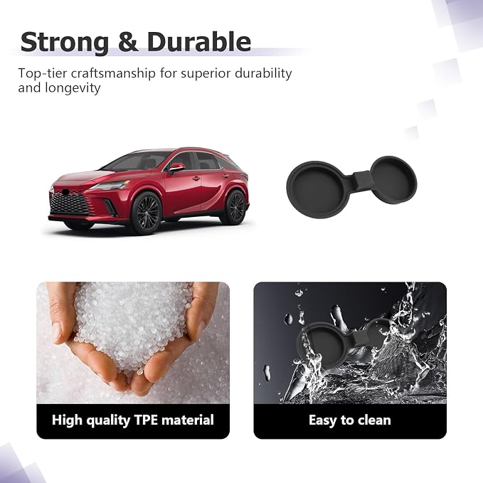 LUWU 2025 2026 RX350 Center Console Cup Holder Compatible with 2024 2025 2026 Lexus RX350/RX450/RX500 Accessories Premium Silicone Cup Holder Mat Spill-Proof, Easy Install & Clean, Black