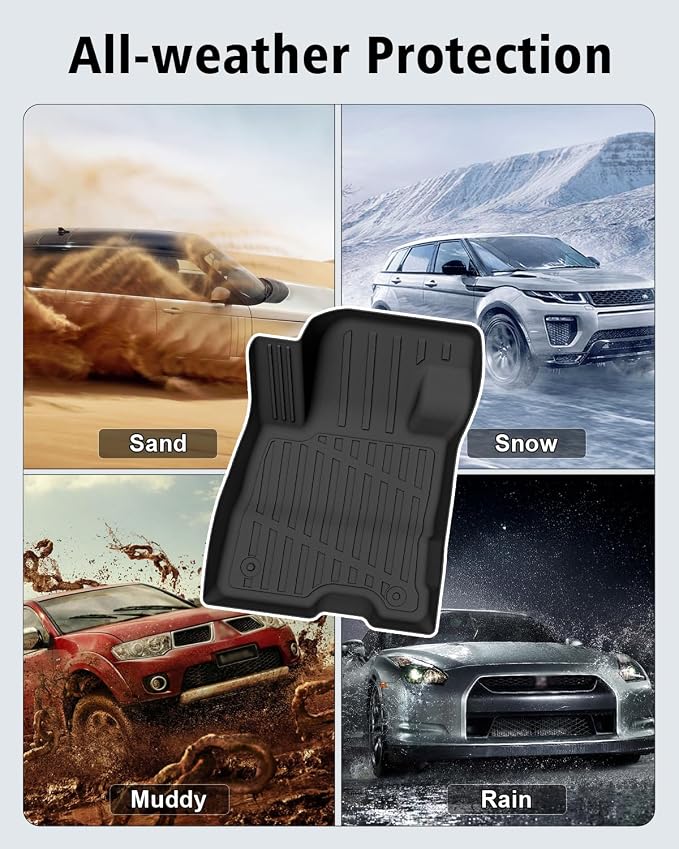 Floor Mats & Cargo Liner Custom Fit for Ford Escape Hybrid 2020-2025 2026 (NOT Fit Gas) All Weather TPE Rubber Trunk Mat Anti-Slip Full Set Automotive Floor Liners for Escape 2025 Accessories