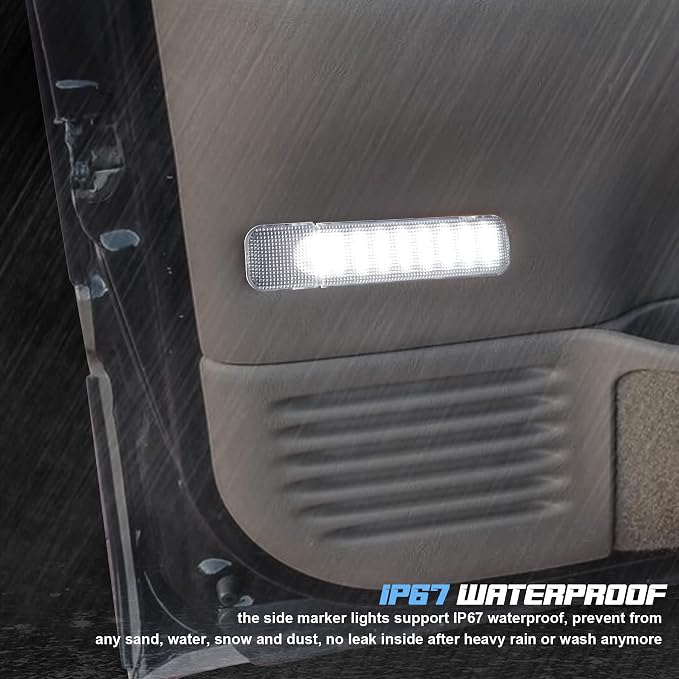 NDRUSH Interior Light LED Door Panel Courtesy Light Warning Light Lamp Assembly Compatible with Silverado/Sierra C/K 1500 2500 3500 Pickup Suburban Tahoe Avalanche Yukon Cadillac Escalade
