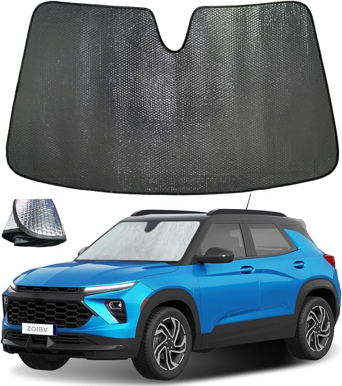 Car Windshield Sun Shade for Chevrolet Chevy Trailblazer 2021-2024 2025 2026 Front Window Sunshade Sun Visor Protection Cover Accessories -5-Layer Bubble Foldable Thicken Blocks Heat & UV Rays