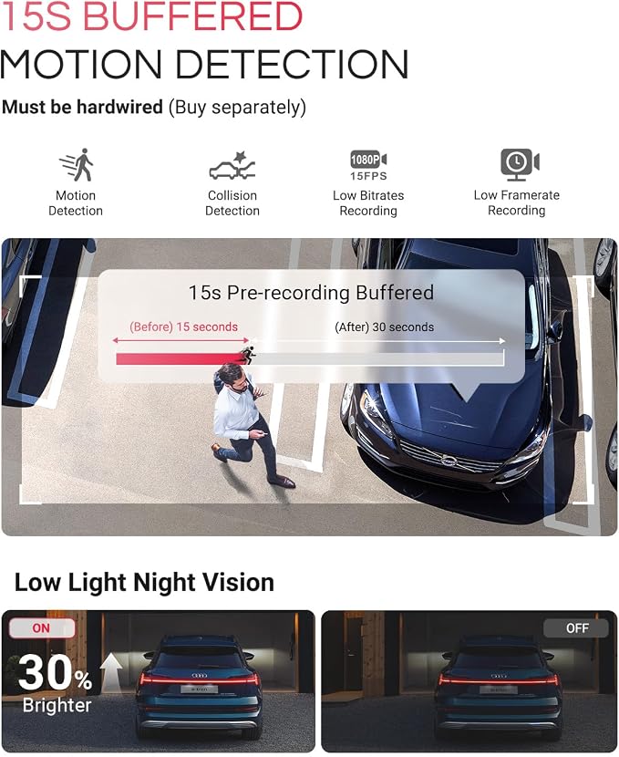 Vantrue E1 Pro 4K Mini Dash Cam Front, STARVIS 2 PlatePix HDR Night Vision Car Camera, Built-in 5G WiFi GPS, 1.54'' IPS Screen, Voice Control, 24/7 Buffered Parking Mode, Support 1TB Max