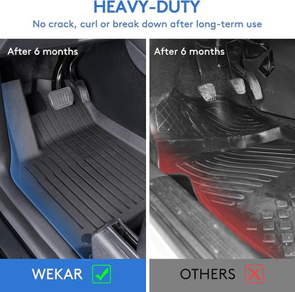 Floor Mats Fits for Tesla Model Y 5-Seat 2024-2020 - Custom Fit All Weather Front & Rear Row TPE Car Mats Floor Liners, 3-Piece (Not Fit 7-Seat)