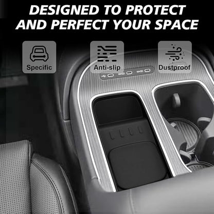Muslogy Center Console Inserts Compatible with 2026 Hyundai Palisade Accessories Center Console Wireless Charger Protective Mat Liner Anti-Slip Silicone Phone Charge Area Charging Protection