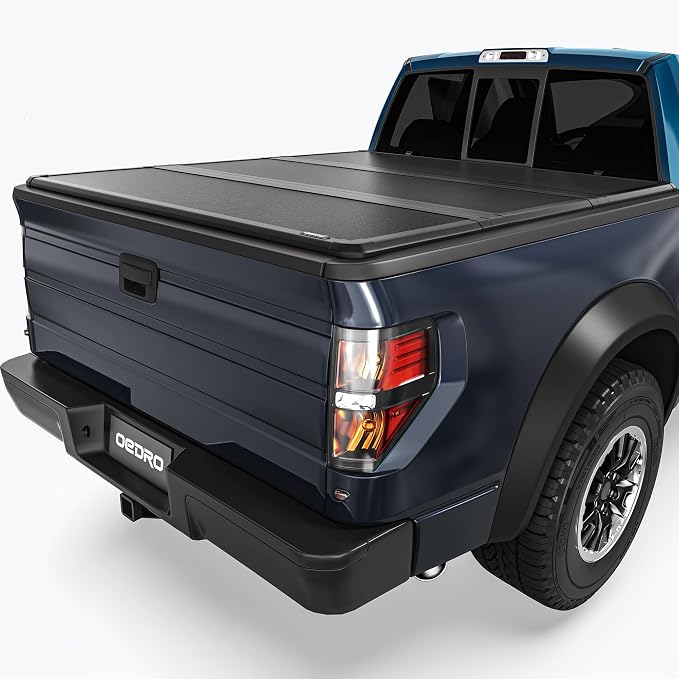OEDRO FRP Hard Tri-fold Tonneau Cover Fits for Toyota Tundra 2022 2023 2024 2025 2026 (Excl. Trail) 5.5ft Bed with Deck Rail System, Weather-Resistant