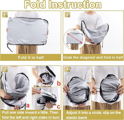 PIMCAR Windshield Sun Shade for 2023 2024 2025 2026 Honda Accord, 310T Reflective Polyester Front Window Sun Visor Blocks UV Rays Foldable Sunshade Honda Accord Accessories