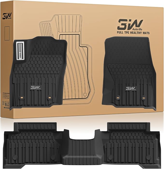 3W Floor Mats for Toyota Tacoma 2024-2026 Double Cab Auto Tran(Not Fit Hybrid & XtraCab) with Metal Pedals, TPE All Weather Custom Fit Floor Liner for Tacoma TRD/SR/SR5/limited Car Liners.
