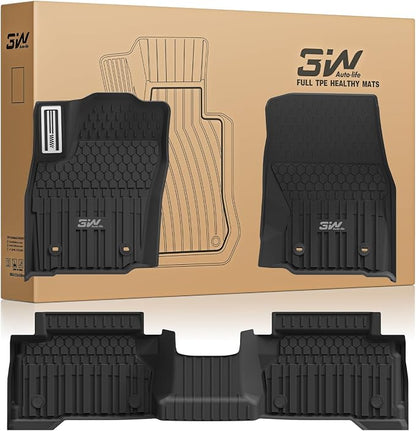 3W Floor Mats for Toyota Tacoma 2024-2026 Double Cab Auto Tran(Not Fit Hybrid & XtraCab) with Metal Pedals, TPE All Weather Custom Fit Floor Liner for Tacoma TRD/SR/SR5/limited Car Liners.