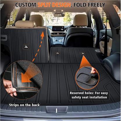 All Weather Car Floor Mats Cargo Liner with Backrest Mat for 2025 2026 Nissan Kicks SV/SR 2-Row, TPE Rubber Floor Liners Full Set Automotive Mats for 2025 2026 Nissan Kicks Accessories