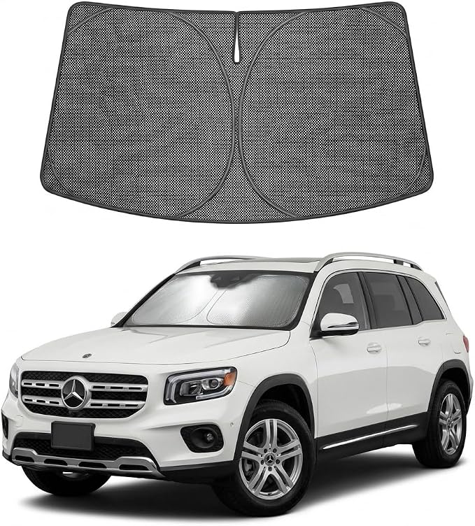 Proadsy Windshield Sun Shade Custom Fit Mercedes Benz GLB 2020-2026 Ice Crystal Black Front Window Sunshade UV and Heat Blocker Foldable Visor Keeps Car Cooler for Summer Parking and Daily Use