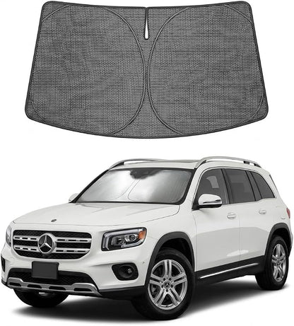 Proadsy Windshield Sun Shade Custom Fit Mercedes Benz GLB 2020-2026 Ice Crystal Black Front Window Sunshade UV and Heat Blocker Foldable Visor Keeps Car Cooler for Summer Parking and Daily Use