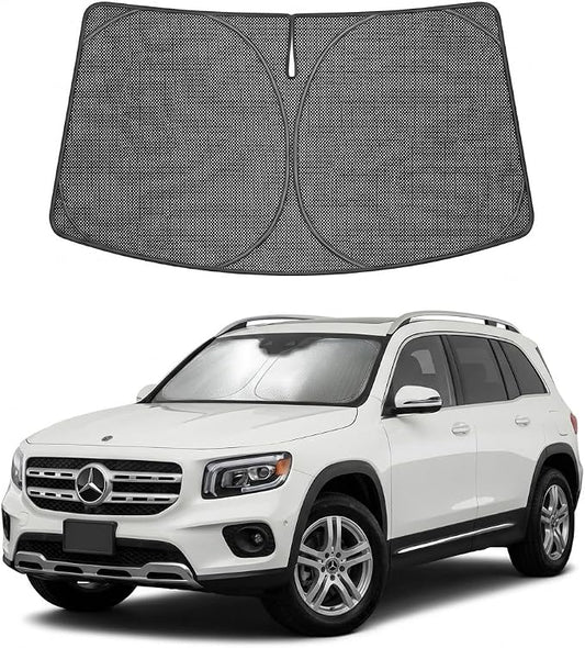 Proadsy Windshield Sun Shade Custom Fit Mercedes Benz GLB 2020-2026 Ice Crystal Black Front Window Sunshade UV and Heat Blocker Foldable Visor Keeps Car Cooler for Summer Parking and Daily Use