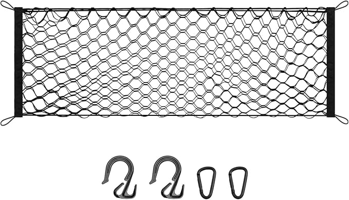Canvcle Trunk Cargo Net for 2020-2026 Kia Telluride Accessories Envelope Style Mesh Trunk Net Organizer and Storage Stretchable Adjustable Elastic Nylon Rear Cargo Netting with Hooks
