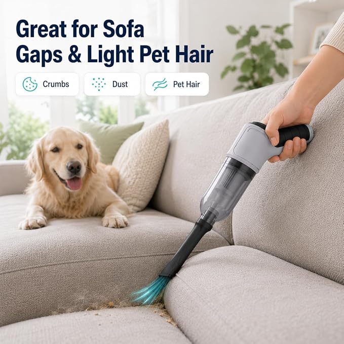 Cordless Handheld Vacuum Cleaner, Portable Rechargeable Mini Vacuum, Powerful Suction Hand Held Vacuum for Car Home Office Pet Hair Dust Cleaning