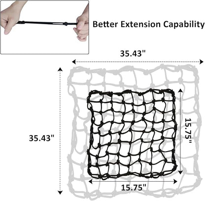Motorcycle Cargo Net, Heavy Duty Bungee Net for Helmet, Small Elastic Mesh, Luggage Cargo Nets with Adjustable Hooks, Elastic Cargo Mesh for Motorbike, ATV