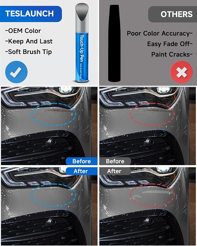 792/9792 Palladium Silver Metallic Touch Up Paint Compatible With Mercedes-Benz Exact Match Car Paint Pen Scratch Repair