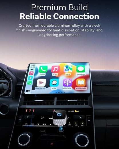 OTTOCAST Mini Cube 3.0 USB C Wireless CarPlay & Android Auto Adapter 2026– Plug & Play, Fast Auto-Reconnect (Silver)