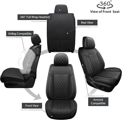 FREESOO Seat Covers for Dodge Ram 2019-2026 Ram 1500 Crew Quad Regular Cab 2011-2026 2500 3500 Mega Cab Bighorn Longhorn Laramie Tradesman, with Flat Bench, Black