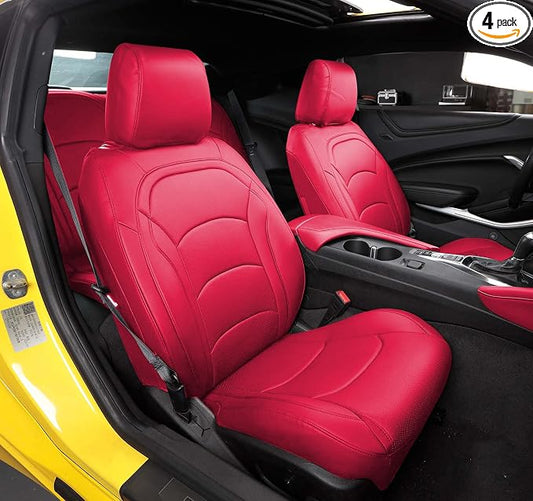Seat Covers Custom Fit for Chevrolet Camaro 2016-2024 6th Gen Camaro LT LS RS SS ZL Coupe Model Faux Leather Vehicle Protect Cushion…