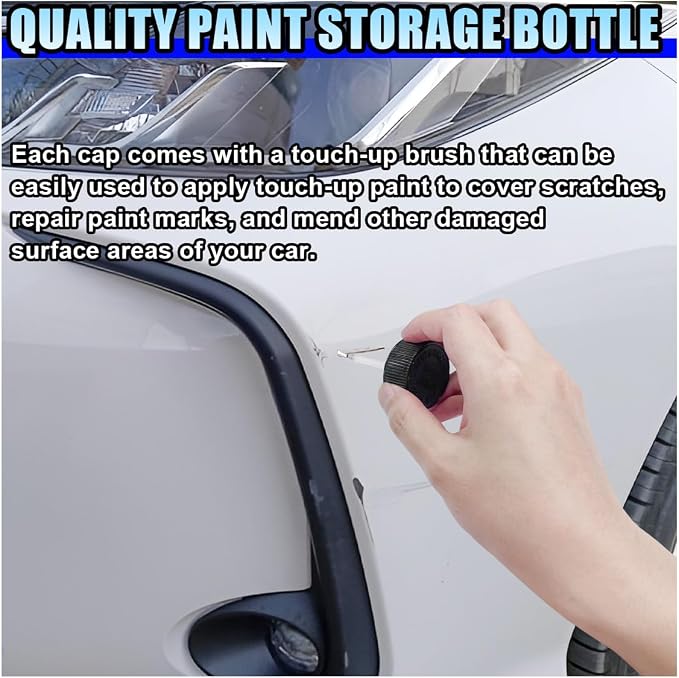Touch Up Paint Bottle Container with Brush and Lid, 2 Ounce/60ml Leftover Paint Storage Can with Mixing Ball, Vehicle Paints Chip Repair Applicator for Fixing Car Scratches, Damage (6PCS)