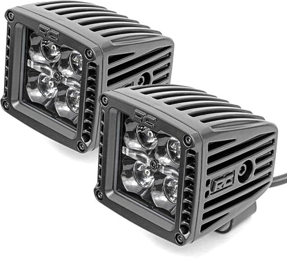 Rough Country 2" Black Series Square LED Cube Lights | White DRL - 70903BLKDRL