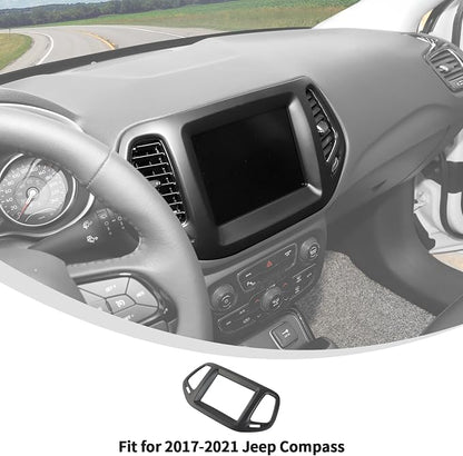 Linskip Information Screen Trim Compatible with 2017 2018 2019 2020 2021 Jeep Compass, Air Vent Covers for Jeep Compass Interior Accessories(Matte Black)
