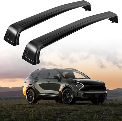 Roof Rack Cross Bars Compatible with 2023 2024 KIA Sportage SX & SX Prestige with Raised Side Rails,Aluminum Heavy Duty Roof Rails Cross Bars for Rooftop Cargo Carry Luggage Kayak Canoe Bike Snowboard