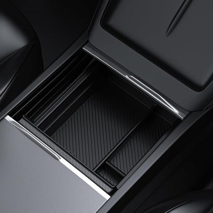 BASENOR Center Console Organizer for 2024-2026 Tesla Model Y Juniper & Model 3 Highland, OEM Fit Hidden Drawer Storage Tray for Model Y (Performance/Premium) & Model 3 (Standard/Premium/Performance)