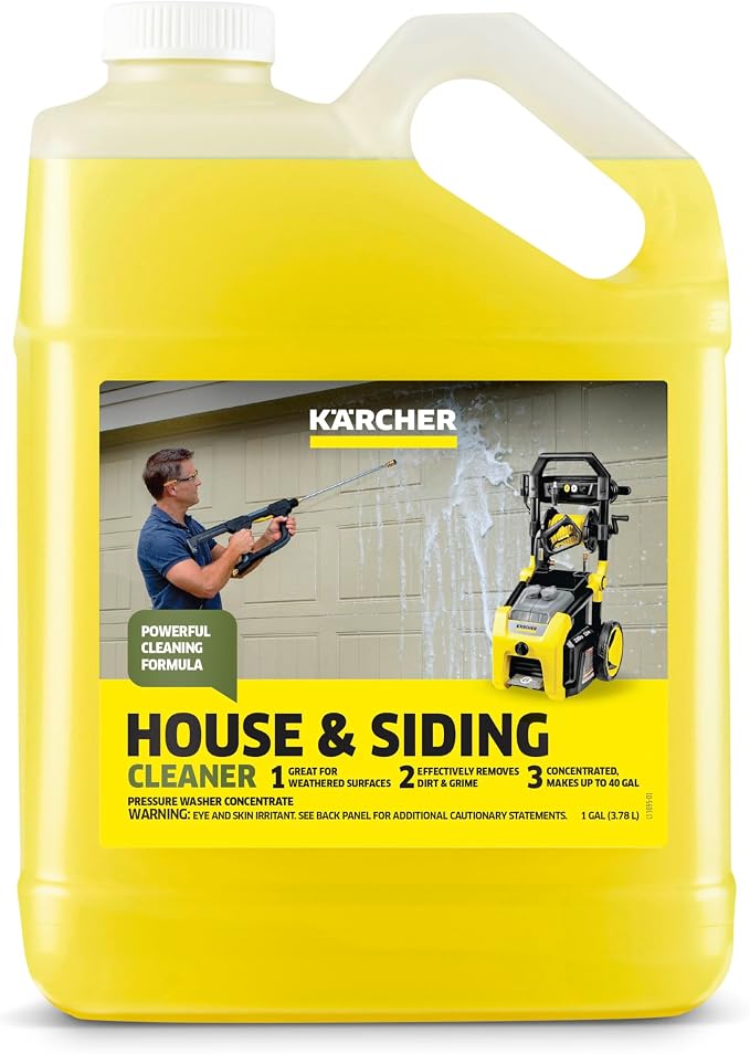 Kärcher House & Siding Cleaner, Removes Dirt, and Grime, Highly Concentrated, Makes up to 40 gal of Cleaner, Readily Biodegradable, For Pressure Washers