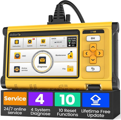 OBD2 Scanner Diagnostic Tool - 4 System BIDirectional Scan Tool for Car 10 Resets Services Active Test Oil/EPB/SAS/TPMS/Throttle/INJEC Auto VIN Lifetime Update