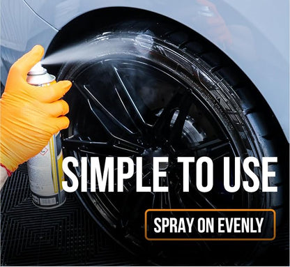 ATAS Italian Tire Shine Spray – Long-Lasting Shine, Deep Black Gloss, Professional Tire Dressing, 13.5 fl oz,3-in-1 Revive, Protect & Polish Cleaner