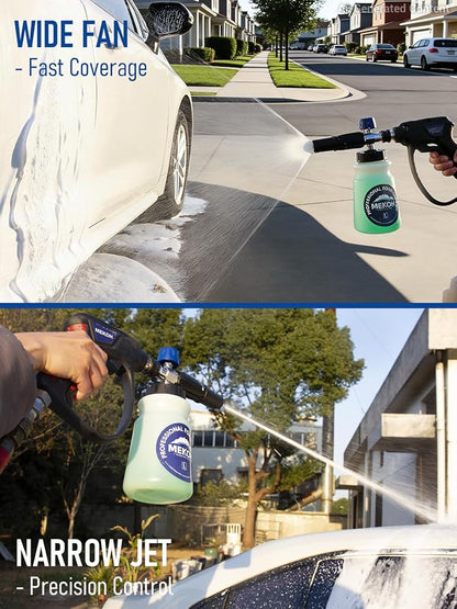 MEKOH Foam Cannon for Pressure Washer, Thick Snow Car Wash Foam Gun with 1.1mm Orifice & 1/4" Quick Connect, Pressure Washer Soap Cannon Attachment for Auto Detailing, Big Mouth Foam Blaster, 4000 PSI
