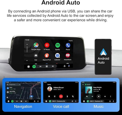 CarPlay & Android Auto Decoder Adapter Retrofit Kit Compatible with Mazda (2014-2021 Year) 2/3/6/CX-3/ CX-5/ CX-9/ MX-5, Supports USB Wired CarPlay&Android Auto/Voice Control/Navigation etc