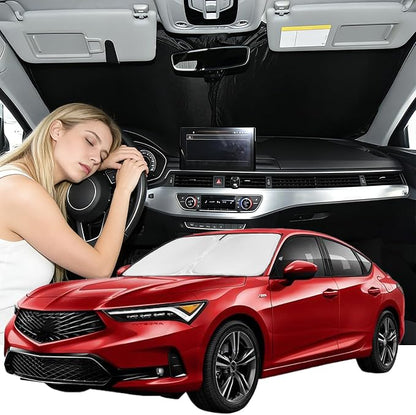 Windshield Sunshade for Acura Integra 2023-2026 Sun Shade Car Windshield Accessories Upgrade 4 Layers Blocks UV Rays Custom Fit Integra 240T Car Window Shades Front Windshield Keep Cool Foldable