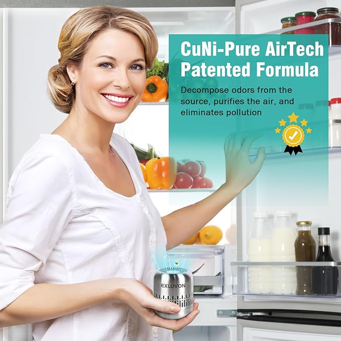 Refrigerator Deodorizer,Lasts for 10 Years Fridge Deodorizer Kitchen Gadgets Air Purifier Odor Eliminator for Fridge & Freezer, Car, Closet, RV and New Home,More Effective Than Baking Soda