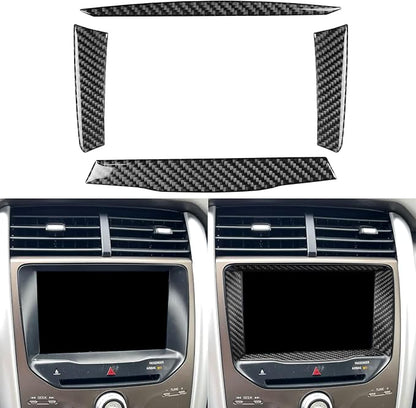 Premium Carbon Fiber Only Compatible with Ford Edge SEL 2011 2012 2013 2014 Accessories Car Center Console Navigation GPS Surround Panel Cover Interior Trim Sticker Decal Black 4PCS