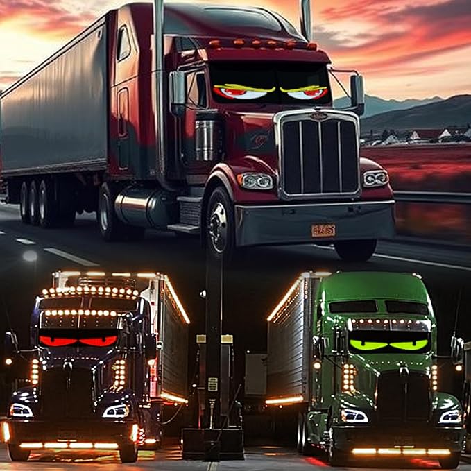 2Pcs LED Eyes for Truck Windshield | Devil Eyes Light for Cars | Flexible Scrolling Programmable LED Signs | Can Edit Text/Graffiti/Animations