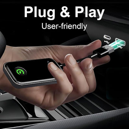2-in-1 CarPlay Android Auto Wireless Adapter, Plug and Play, No Delay,Plug & Play,CarPlay Converter Dongle for Apple Wired CarPlay Cars & for iPhone iOS 10+, USB & USB C