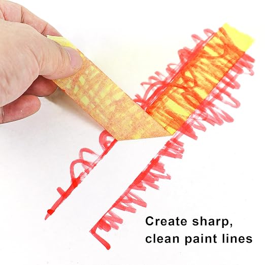 3 Pack Yellow Painters Tape - Masking Tape 1 Inch Wide - Multi-Surface, Smart Adhesion, Indoor & Outdoor - 270FT Total - Paint Tape for DIY, Labeling, Art, Car, General Purpose (#3910)