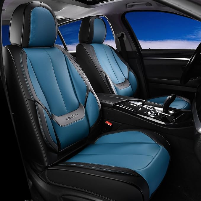 Coverado Seat Covers, Car Seat Covers Front Seats, Car Seat Cover, Car Seat Protector Waterproof, Car Seat Cushion Nappa Leather, Seat Covers Carseat Cover Universal Fit for Most Cars