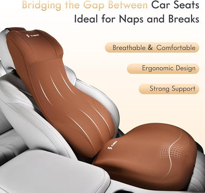 FLORICH Memory Foam Seat Cushion for Car and Lumbar Support Headrest Pillow Ergonomic Car Seat Back Support Neck Pillow for Driving Truck Driver Seat Cushion Lumbar Pillows for Back Pain Relief, Brown