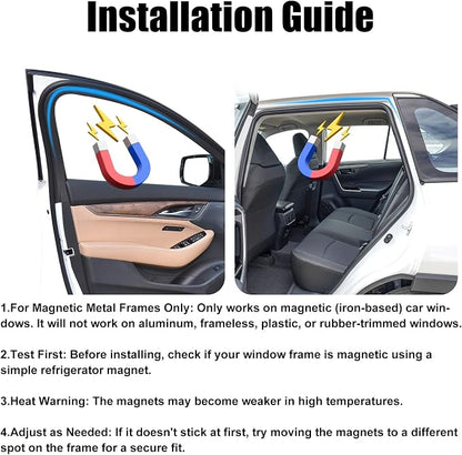XCBYT Car Window Shades - 4 Pcs Car Privacy Curtains - 100% Block Light Car Window Covers - Magnetic Side Window Sun Shade Keeps Cooler for Breastfeeding, Taking a nap, Changing Clothes, Camping