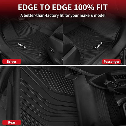 LASFIT 3D Precision-Trimmed Floor Mats for 2026-2020 Toyota Corolla Sedan, Custom Fit TPE All Weather Floor Liners, Full Coverage Car Floor Liners, 1st & 2nd Rows, Black