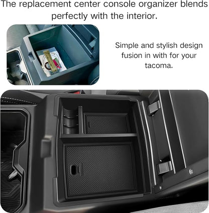 Center Console Organizer for Toyota 2026 2025 2024 Tacoma(4th Gen) Accessories Armrest Box Storage Tray Tidy and Simplify Car Middle Console