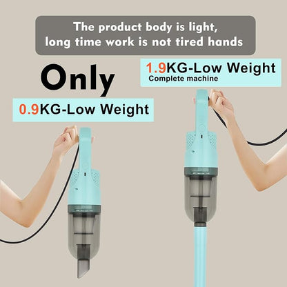 Corded Handheld Vacuum Cleaner,Ultra-Lightweight Mini Portable Vacuums for Home, 6 in 1 Stick Vac Cleaners for Car,Pet Hair(White Corded)