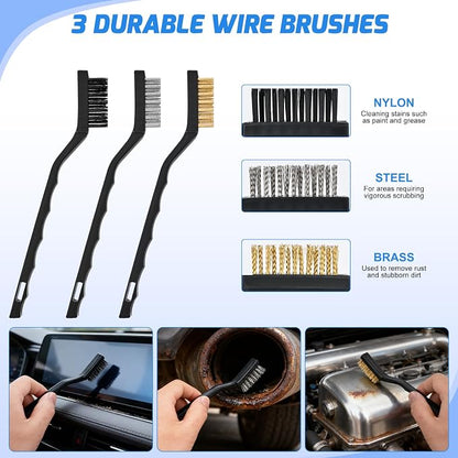 Nilight 27PCS Car Detailing Kit Auto Cleaning Tools Wash Set with Storage Carry Bag Home Use for Interior Exterior Deep Clean Polish Car Care Windshield Dashboard Seat Air Vents Wheels Tires, Blue